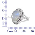 Rainbow Moonstone Gemstone 925 Sterling Silver Ring Jewelry